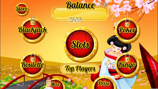 艺妓临赌场及和服插槽 - 拉斯维加斯玩老虎机加扑克和更多！