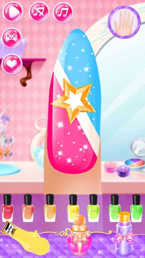 公主美甲沙龙 - 女孩换装化妆的游戏