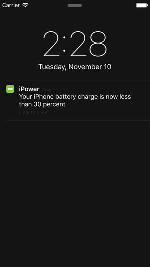 iPower - Glance Battery Usage On Watch
