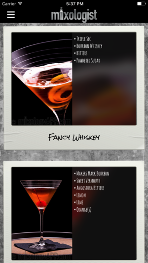 Mixologist Drink & Cocktail Recipes