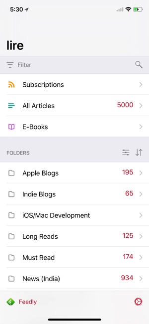 lire (Full-text RSS)