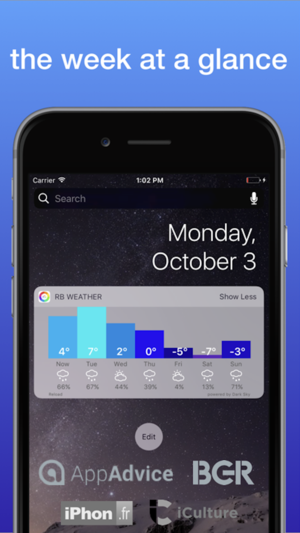 彩虹天气小工具：最小和美丽的每周预测
