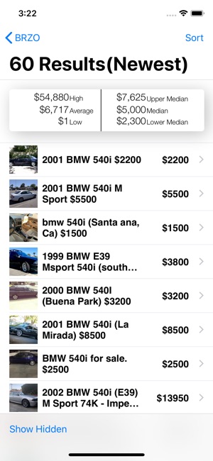 BRZO for Craigslist - Enthusiast Car Search